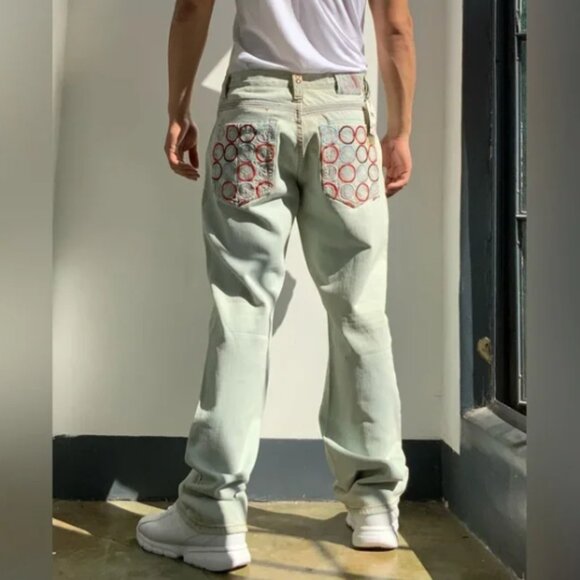 Men’s COOGI Bleached Vintage Denim Pants NWT